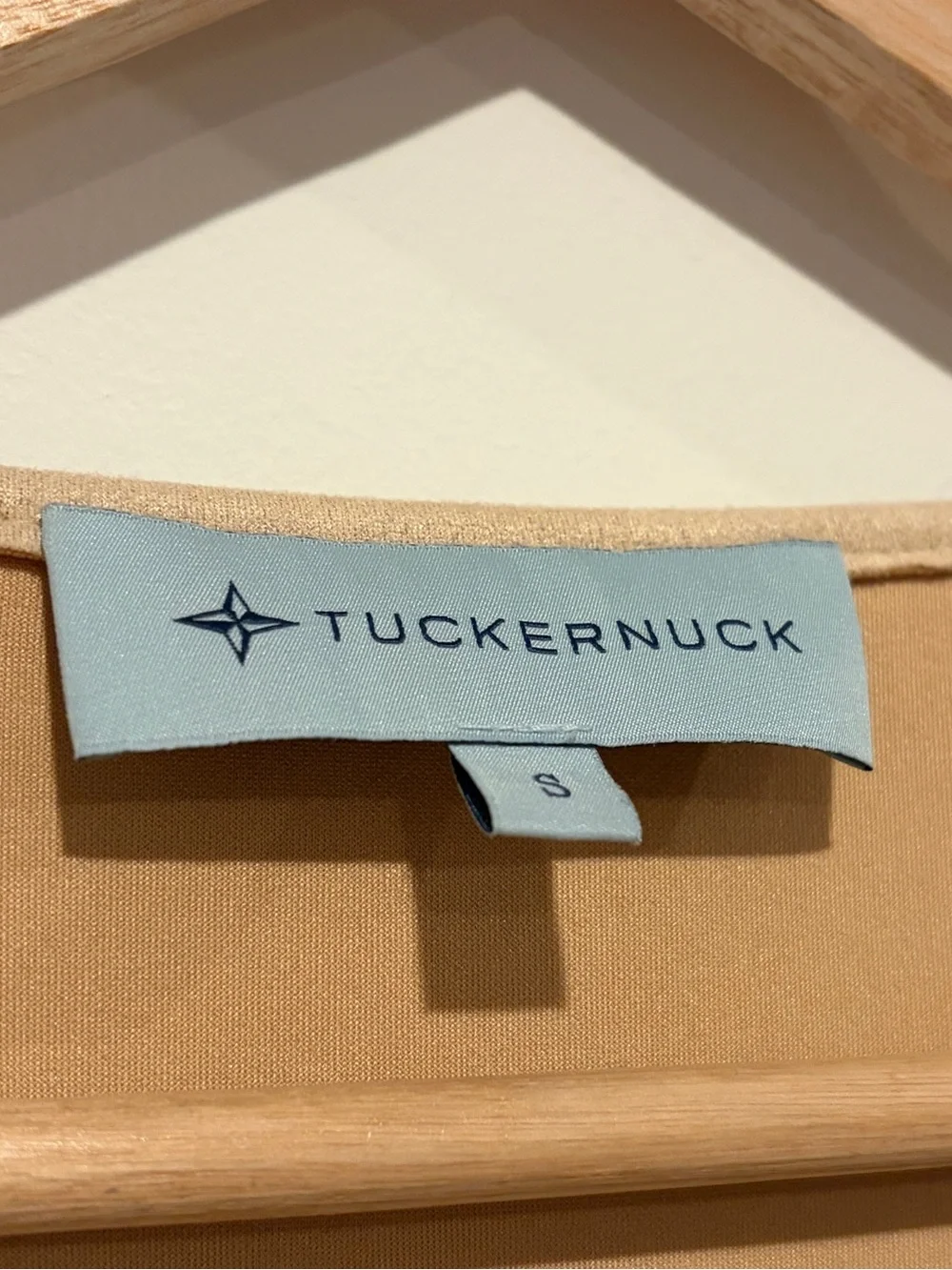 Tuckernuck Size S Tan Faux Suede Easton Swing V-Neck Smocked Cuff Blouse Top